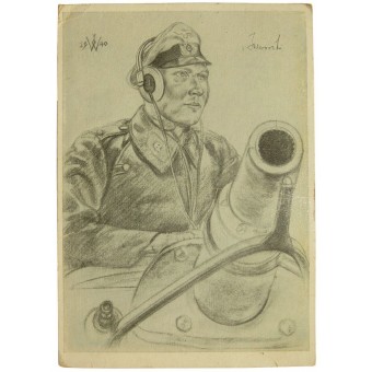 Carte postale allemande Männer der Westfront Oberleutnant Jaworski. Espenlaub militaria